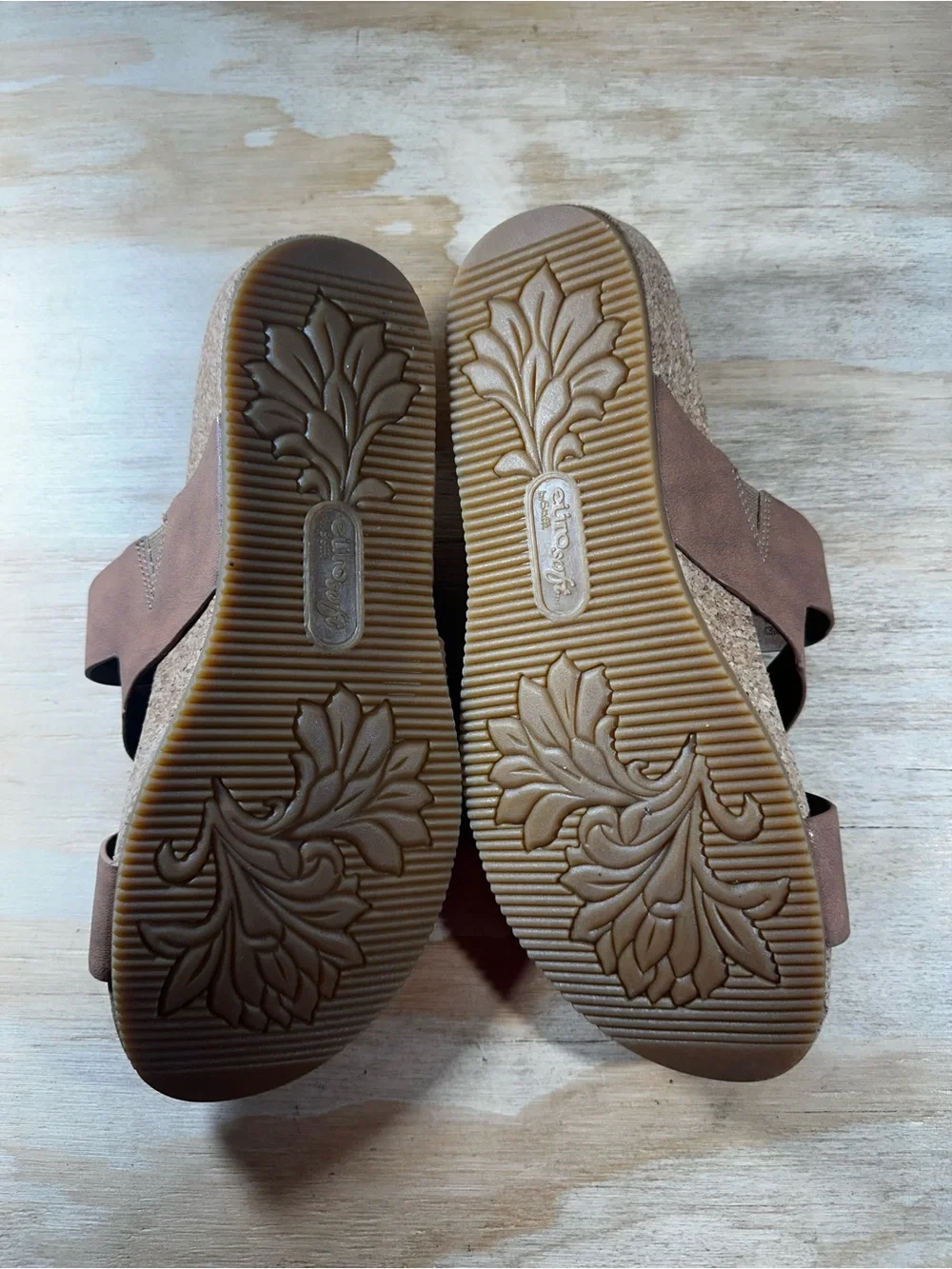 Eurosoft Gwenda Brown Cork Slide Sandals Women’s Size 8.5